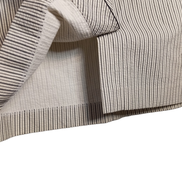 Tibi womens beige a-line striped button front skirt Size 8 - Picture 3 of 10